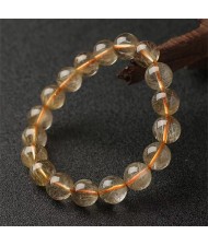 7.8~8.8MM Natural Crystal Jewelry Wholesale Gold Hair Crystal Rutilated Quartz Energy Bracelet