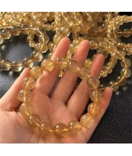 7.8~8.8MM Natural Crystal Jewelry Wholesale Gold Hair Crystal Rutilated Quartz Energy Bracelet