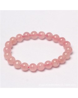 8MM Natural Pink Crystal Jewelry Wholesale Fashion Rose Quartz Energy Bracelet