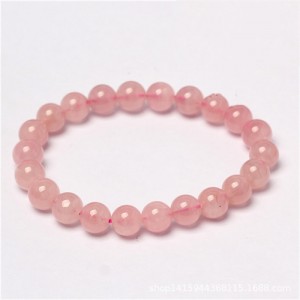 8MM Natural Pink Crystal Jewelry Wholesale Fashion Rose Quartz Energy Bracelet