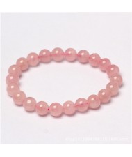 8MM Natural Pink Crystal Jewelry Wholesale Fashion Rose Quartz Energy Bracelet