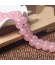 8MM Natural Pink Crystal Jewelry Wholesale Fashion Rose Quartz Energy Bracelet