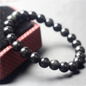 10 MM Natural Crystal Jewelry Wholesale Man Obsidian Energy Bracelet
