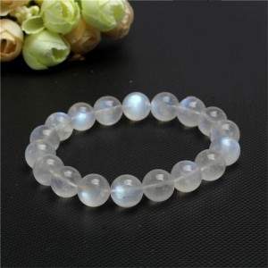 7 MM Natural Crystal Jewelry Wholesale Self-confidence Blue Moonstone Energy Bracelet