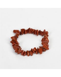 Natural Crystal Jewelry Wholesale Fashion Enthusiasm Red Jasper Irregular Macadam Energy Bracelet