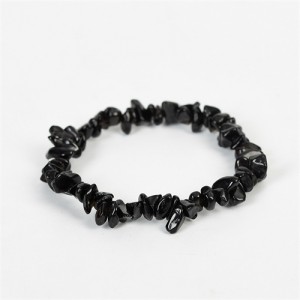 Natural Healing Crystal Wholesale Fashion Irregular Macadam Protective Force Obsidian Energy Bracelet