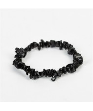 Natural Healing Crystal Wholesale Fashion Irregular Macadam Protective Force Obsidian Energy Bracelet