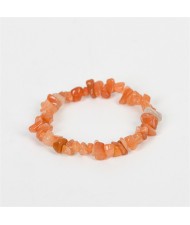 Natural Healing Crystal Wholesale Fashion Irregular Macadam Red Aventurine Quartz Energy Bracelet