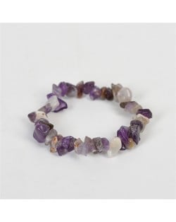 Natural Healing Crystal Wholesale Fashion Irregular Macadam Amethyst Energy Bracelet