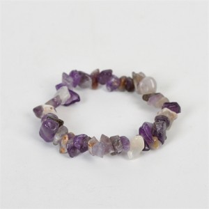 Natural Healing Crystal Wholesale Fashion Irregular Macadam Amethyst Energy Bracelet