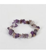 Natural Healing Crystal Wholesale Fashion Irregular Macadam Amethyst Energy Bracelet