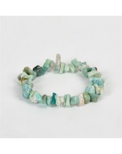 Natural Healing Crystal Wholesale Fashion Irregular Macadam Amazonite Energy Bracelet