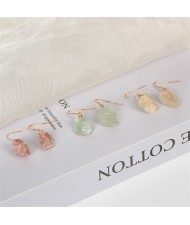 (7 Colors Available) 1 Pair Natural Healing Crystal Wholesale Fashion Irregular Stone Energy Earrings