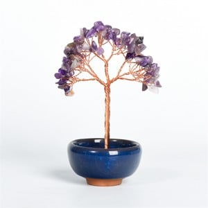 Reiki Natural Healing Crystal Amethyst Tree Energy Stones Copper Wire Tree Life Spiritual Meditation Tree Room Office Desk Decor