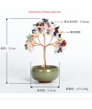 Reiki Natural Yellow Healing Crystal Tree Energy Stones Copper Wire Tree Life Spiritual Meditation Tree Room Office Desk Decor