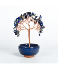 Reiki Natural Healing Crystal Lapis Lazuli Energy Stones Copper Wire Tree Life Spiritual Meditation Tree