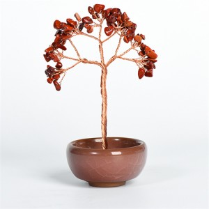 Reiki Natural Healing Crystal Carnelian Energy Stones Copper Wire Tree Life Spiritual Meditation Tree