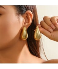 Popular Water Drop Alloy Fashion Wholesale Women Costume Earrings - Golden