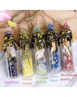 (5 Colors Available) 1 Piece Mini Wishing Bottle Wholesale Natural Healing Crystal Reiki 7 Chakra Tumbled Anergy Stones