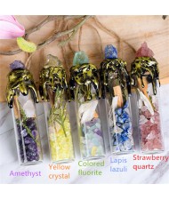 (5 Colors Available) 1 Piece Mini Wishing Bottle Wholesale Natural Healing Crystal Reiki 7 Chakra Tumbled Energy Stones