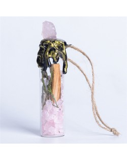 1 Piece Mini Wishing Bottle Wholesale Pink Natural Healing Crystal Reiki Anergy Stones