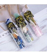 1 Piece Mini Wishing Bottle Wholesale Pink Natural Healing Crystal Reiki Anergy Stones