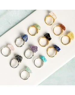 12 Pieces Set Natural Healing Crystal Wholesale Original Anergy Stone Ring