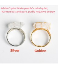 2 Colors Available Natural Healing Crystal Wholesale Original Anergy Stone White Crystal Ring