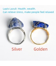 2 Colors Available Natural Healing Crystal Wholesale Original Lapis Lazuli Anergy Stone Ring