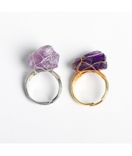 2 Colors Available Natural Healing Crystal Wholesale Original Amethyst Energy Stone Ring