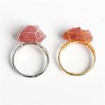 2 Colors Available Natural Healing Crystal Wholesale Original Strawberry Crystal Energy Stone Ring