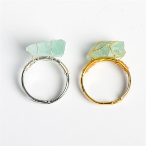 2 Colors Available Natural Healing Crystal Wholesale Original Fluorite Energy Stone Ring