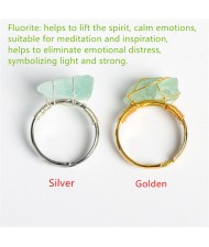2 Colors Available Natural Healing Crystal Wholesale Original Fluorite Energy Stone Ring