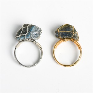 2 Colors Available Natural Healing Crystal Wholesale Original Labradorite Energy Stone Ring