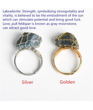 2 Colors Available Natural Healing Crystal Wholesale Original Labradorite Energy Stone Ring