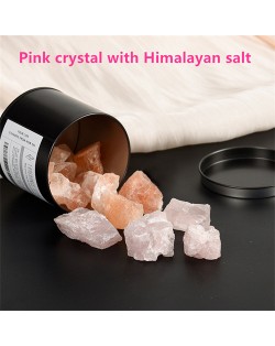 Pink Crystal with Himalayan Salt Aromatherapy Stone Wholesale Natural Healing Crystal Reiki Anergy Stone