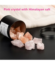 Pink Crystal with Himalayan Salt Aromatherapy Stone Wholesale Natural Healing Crystal Reiki Anergy Stone