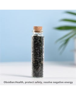 Natural Healing Crystal Mini Macadam Wishing Bottle Wholesale Reiki Obsidian Energy Stones