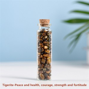 Natural Healing Crystal Mini Macadam Wishing Bottle Wholesale Reiki Tigerite Energy Stones