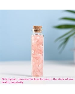 Natural Healing Crystal Mini Macadam Wishing Bottle Wholesale Reiki Pink Crylstal Energy Stones