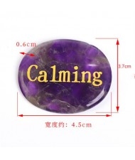 (10 Colors Available) 1 Piece Natural Healing Crystal Energy Stones Oval Shape Letters Worry Stone