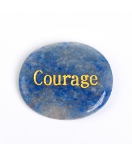 (10 Colors Available) 1 Piece Natural Healing Crystal Energy Stones Oval Shape Letters Worry Stone