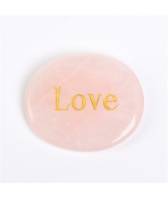 (10 Colors Available) 1 Piece Natural Healing Crystal Energy Stones Oval Shape Letters Worry Stone
