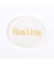 (10 Colors Available) 1 Piece Natural Healing Crystal Energy Stones Oval Shape Letters Worry Stone