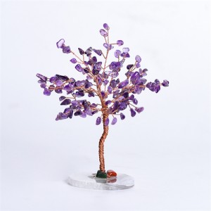 Purple Natural Healing Crystal Amethyst Energy Stones Reiki Life Spiritual Meditation Office Desk Decor Money Tree