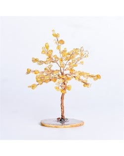 Yellow Natural Healing Crystal Energy Stones Reiki Life Spiritual Meditation Office Desk Decor Money Tree