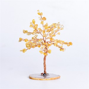 Yellow Natural Healing Crystal Energy Stones Reiki Life Spiritual Meditation Office Desk Decor Money Tree