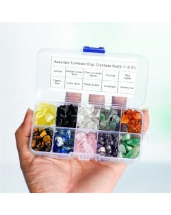 (10 Colors Set) 1 Box Natural Healing Crystal Wholesale Ore Specimen Polish Irregular Macadam Energy Stones