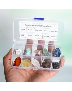 (10 Pieces Set) 1 Box Natural Healing Crystal Wholesale Ore Specimen Rough Stones Irregular Energy Stones