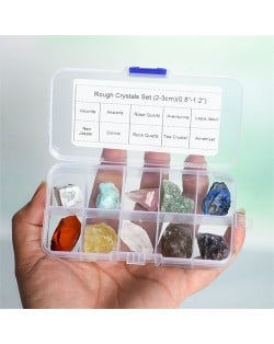 (10 Pieces Set) 1 Box Natural Healing Crystal Wholesale Ore Specimen Rough Stones Irregular Energy Stones